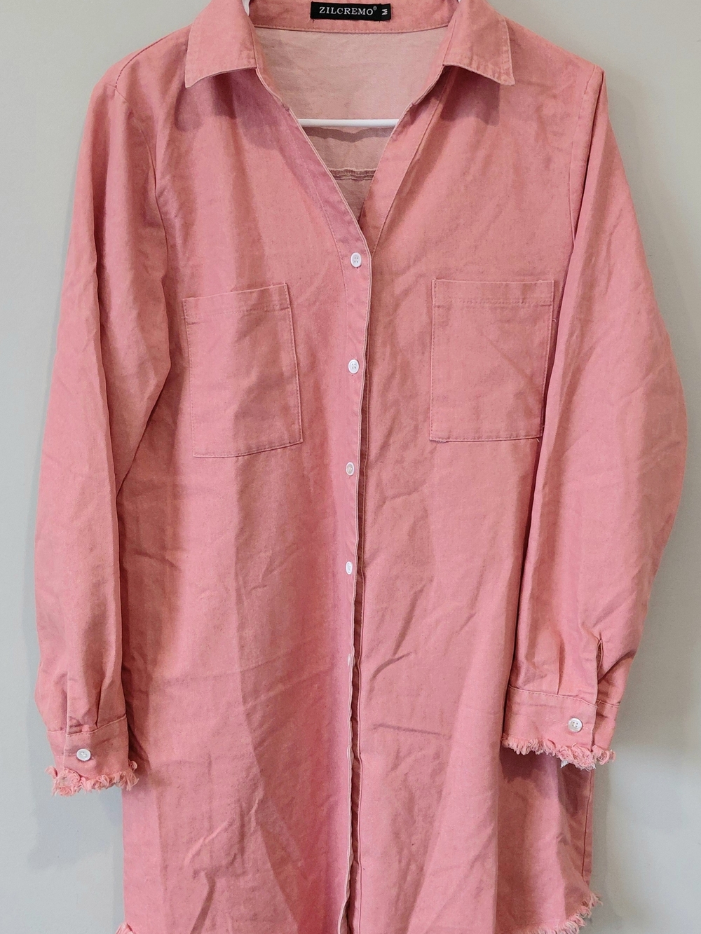 Zilcremo Pink Midi Shirt Dress